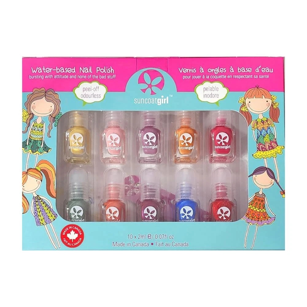 【SUNCOAT】加拿大 Suncoatgirl 兒童指甲油禮盒2ml x 10入(加拿大製 水性可撕安全無毒)
