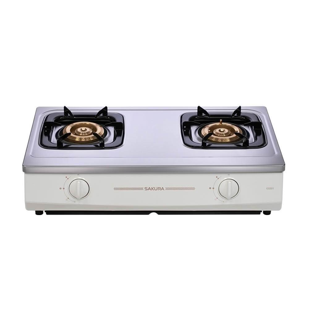 【SAKURA 櫻花】櫻花 SAKURA G5201S 二口節能安全爐 銅鋁爐頭 檯爐 (僅限 中彰投 含基本安裝) 免運