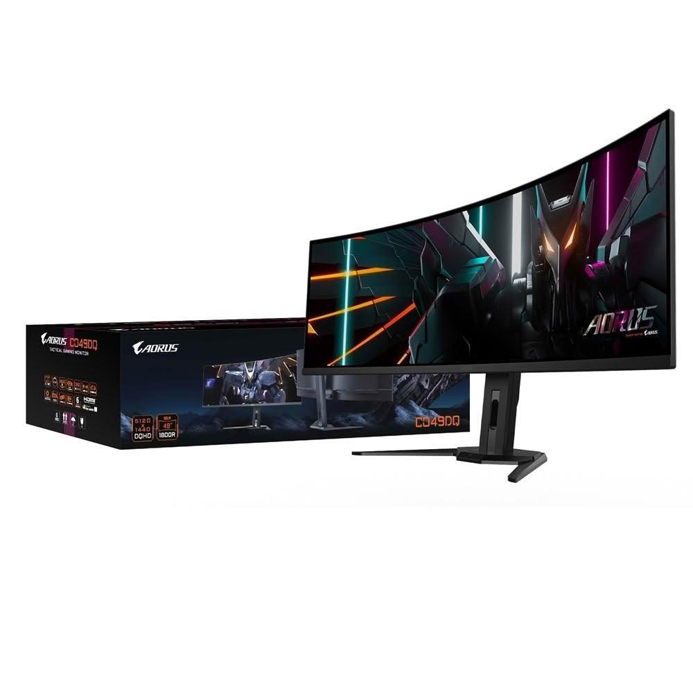  技嘉 AORUS CO49DQ 49吋 OLED 曲面電競螢幕，採用先進 OLED 面板，提供 5120 x 1440 DQHD 超高解析度與 32:9 超寬長寬比，帶來沉浸式曲面全景視覺體驗。擁有 0.03ms GTG 極速反應時間、144Hz 更新頻率，以及 1500000:1 高對比與 99% DCI-P3 廣色域，適合電競玩家追求極致畫質與流暢遊戲。支援 DisplayPort、HDMI、Type-C 等多介面，零閃屏與廣視角設計，亮度達 250 cd/m²，三年保固，電競必備 OLED 顯示器。 