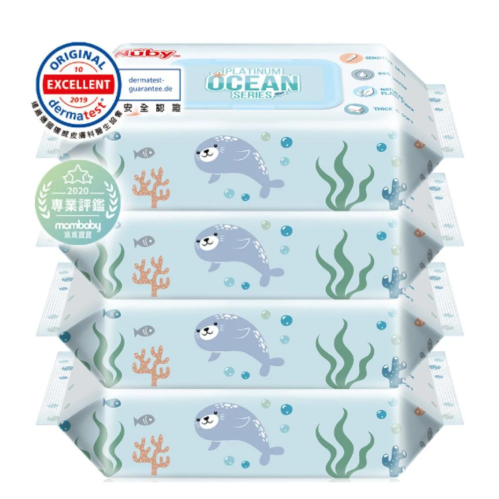 【Nuby】海洋系列極厚柔濕巾(60抽/4包) 1袋