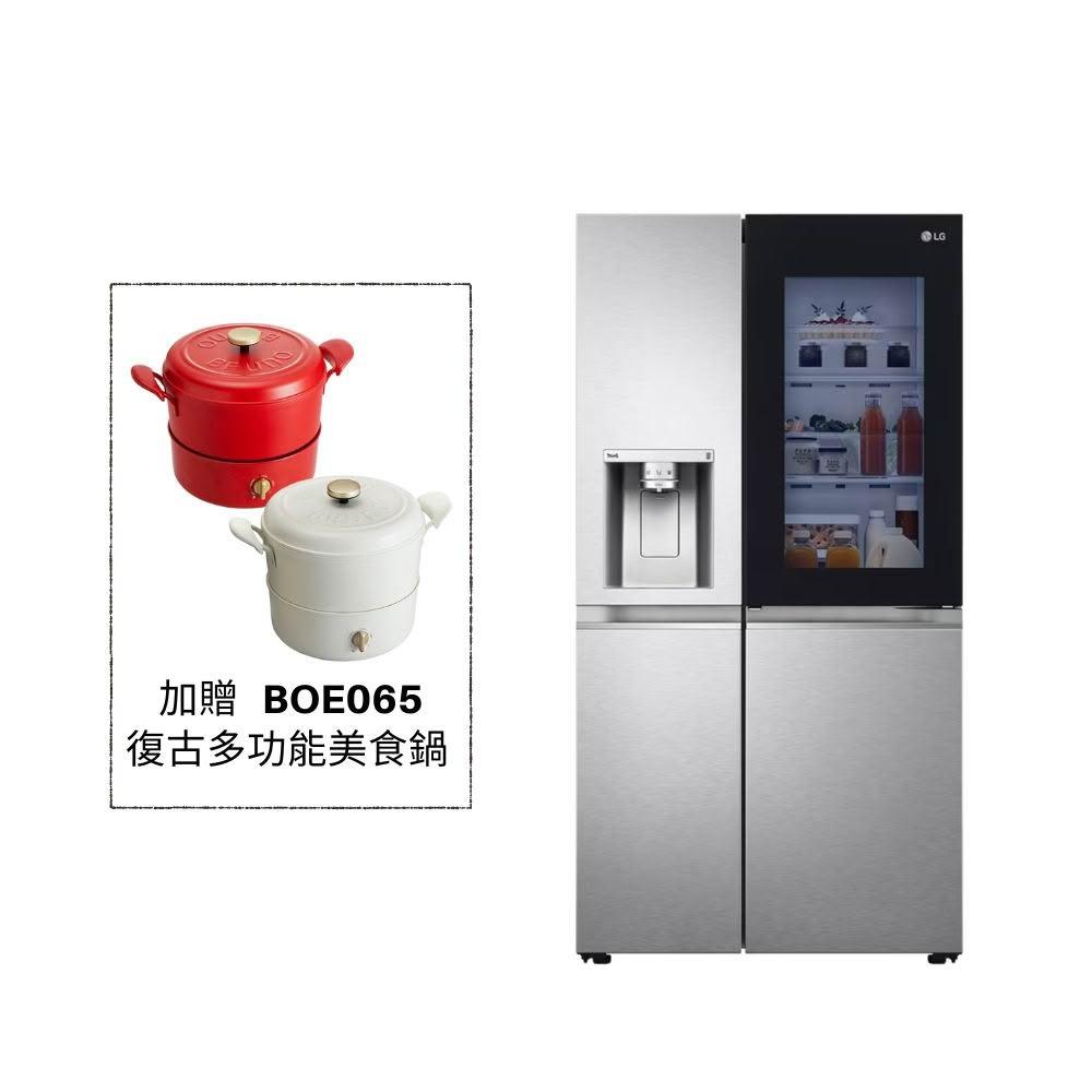 【LG 樂金】【贈好禮】GR-QPLC82SS 734公升 敲敲看門中門冰球對開冰箱｜星月銀+多功能美食鍋 BOE065