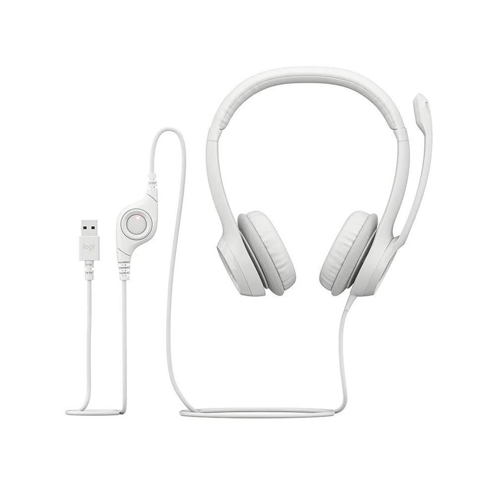 【Logitech 羅技】Logitech 羅技 H390 USB有線耳機麥克風 珍珠白