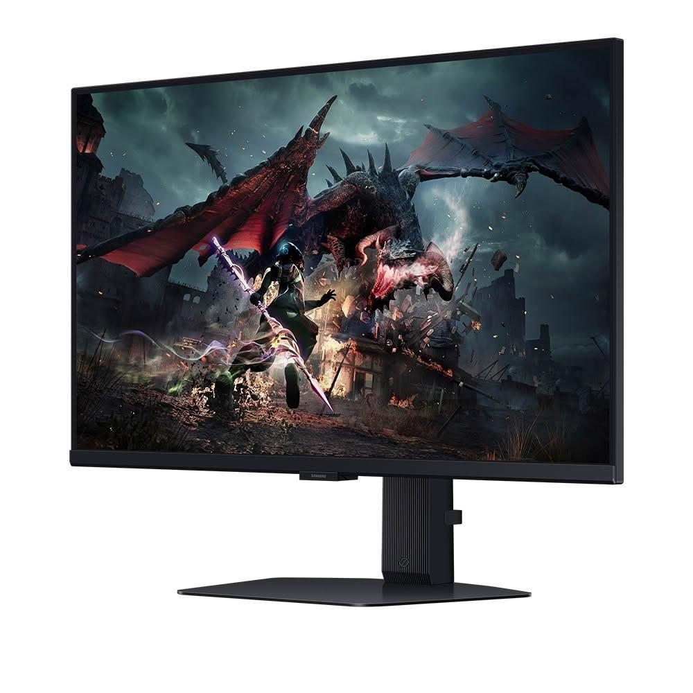 三星 Odyssey G5 S27DG502EC 27吋 QHD (2560x1440) IPS 平面電競顯示器，採用 Max 180Hz 更新率與 1ms 極速反應時間，完美適合電競遊戲玩家。IPS 面板提供 178° 廣視角與 16.7M 色彩顯示，支援 HDMI 與 DisplayPort 輸入，內建抗藍光與零閃屏功能，減少眼睛疲勞。可旋轉螢幕設計與 VESA 100x100mm 壁掛相容，輕薄外型 (613x552x263.5mm) 僅 6.4kg，附 HDMI/DP 線及電源線，原廠保固三年，BSMI 認證 R33475。提升您的遊戲體驗，QHD 解析度與 1000:1 對比，16:9 長寬比，TFT 背光亮度達 350cd/m²，無內建喇叭。