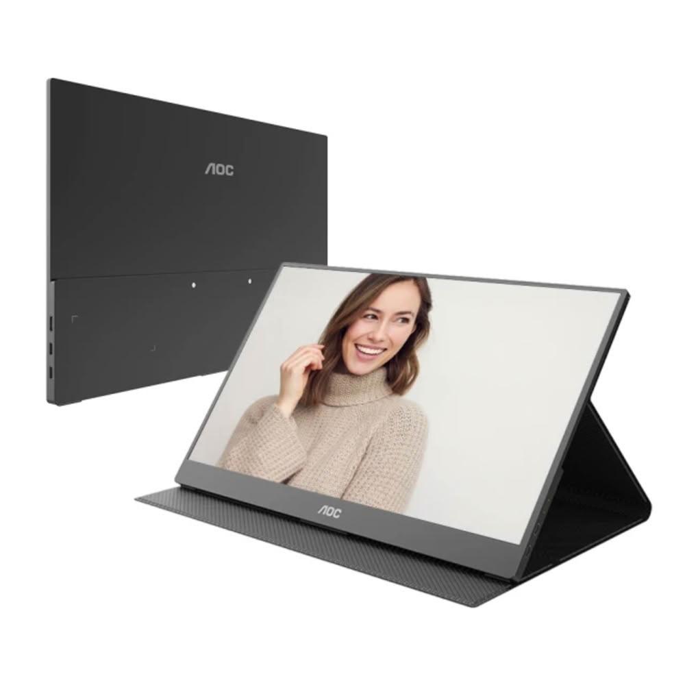 【AOC】AOC 16T20 可攜式螢幕+鋁合金旋轉升降平板筆電支架【外接螢幕組】