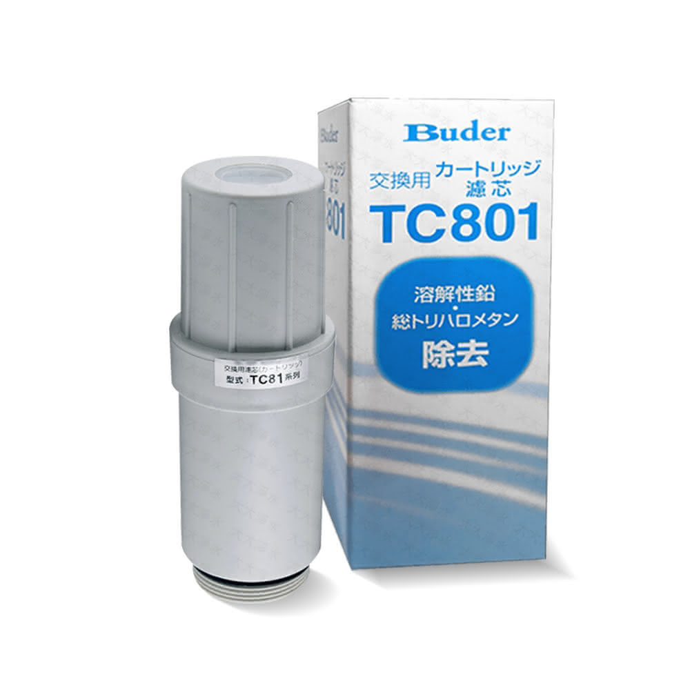 Buder普德 TC-801 濾芯，專為普德電解水機設計，臺灣製造，重量800g，尺寸90 mm × 244 mm。公司貨1入，確保水質純淨，提供高效過濾。新品瑕疵保固，適閤家庭或商用電解水機使用。