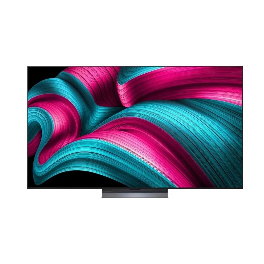 LG樂金 OLED65C5PTA 65吋 4K UHD OLED 電視，採用先進 OLED 面板技術，提供 3840 x 2160 超高解析度畫質，色彩鮮豔對比強烈。搭載 3 組 HDMI 高畫質數位影音端子及 2 組 USB 插槽，適合連線多種裝置。倍頻 60Hz 流暢播放，功能選單支援英文介面，電源需求 110V，保固 1 年。無附視訊盒，含壁掛架安裝服務，BSMI 許可字號 R3A062。完美適閤家庭娛樂，提供沉浸式觀看體驗。