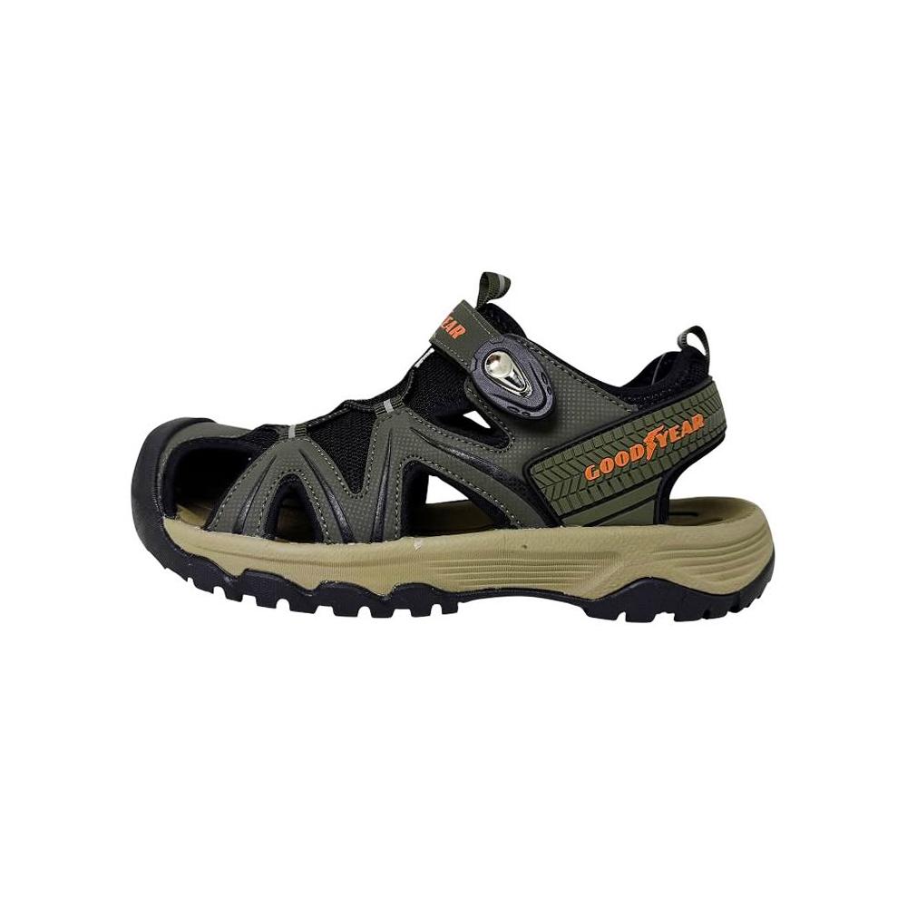 【GOODYEAR 固特異】現貨  男鞋 剛果 3E寬楦 護趾涼鞋 快拆磁扣 運動涼鞋 [GAMS43735] 軍綠【巷子屋】