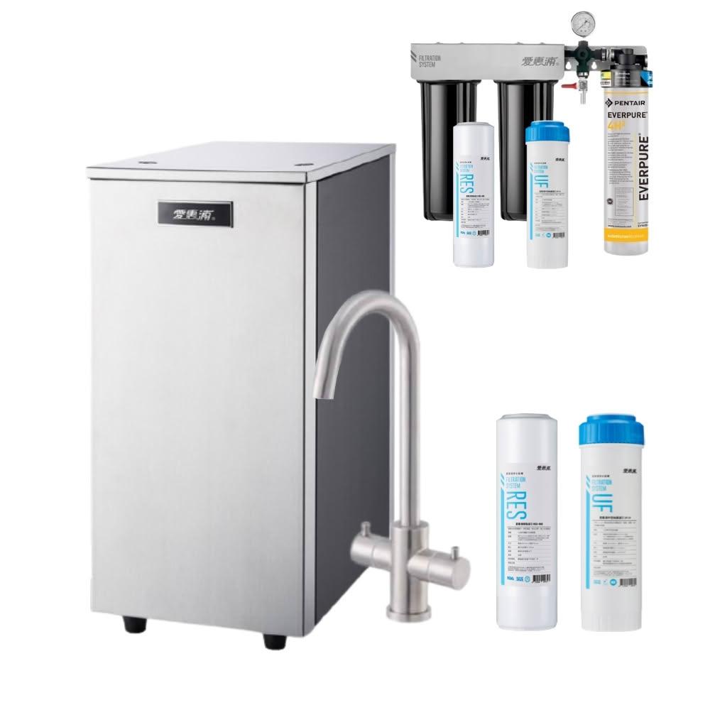 【EVERPURE 愛惠浦】HS188雙溫櫥下型熱飲機+PURVIVE Trio-4H2三道式生飲淨水器 (前置樹脂+中空絲膜)