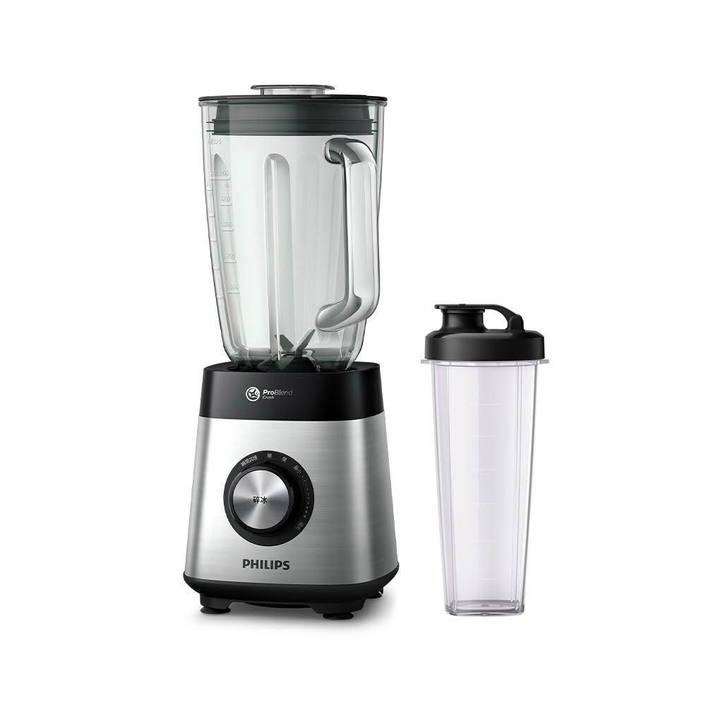  飛利浦 PHILIPS HR3573/93 專業型調理機，中國製造，採用高硼砂玻璃內部材質，耐熱耐用。容量1-2L，適閤家庭日常料理，高速回轉20000-25000RPM，輕鬆打製果汁、湯品、冰沙等。電壓110V，消耗功率900-1000W，尺寸19.2x27.6x42.4cm，重量4.8kg，便於收納。臺灣BSMI許可R3D904，全機2年保固，專業高效，買飛利浦調理機就是安心選擇！ 