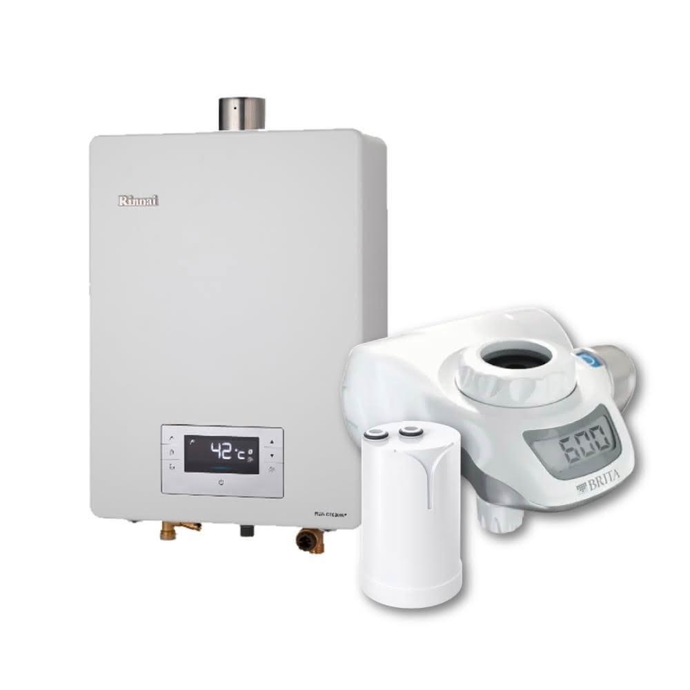 【林內】RUA-C1620WF 16L屋內型強制排氣熱水器 NG1/LPG ＋BRITA On Tap 濾菌龍頭式濾水器