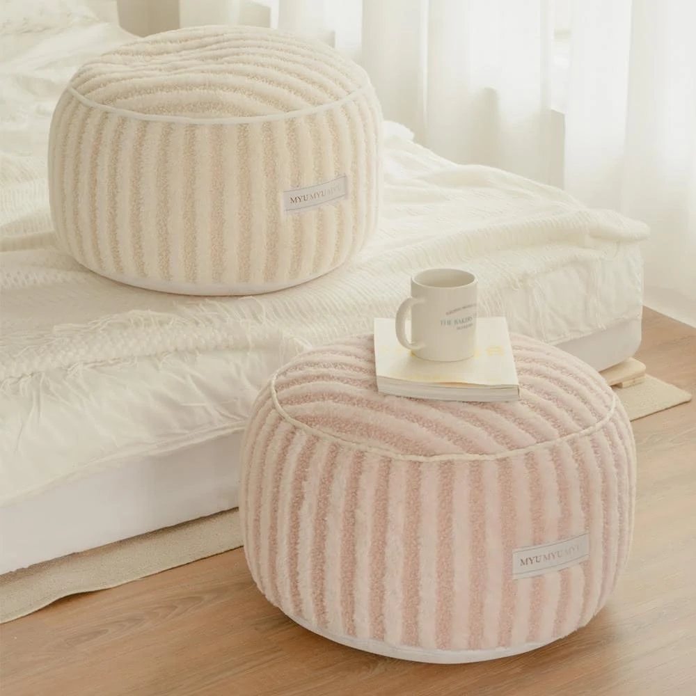 【MYUMYU 沐慕家居】條紋圓形坐墩(坐墩 腳踏凳 辦公室腳踏板 腳凳)  禮物交換禮物 聖誕禮物