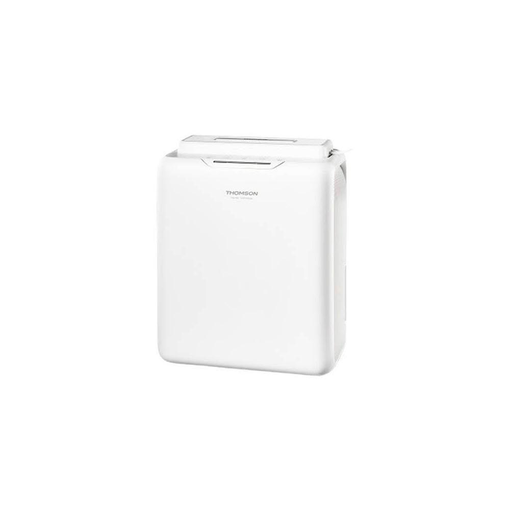  THOMSON湯姆盛TM-SADE05二合一環保除濕機，結合除濕與儲水功能，3L大水箱適合10坪以下空間使用。具備定時及濕度設定除濕模式，觸控面板操作簡易，低噪音〈50dB設計，日常除濕能力達1L/日（30℃80%RH）。輕巧尺寸253x137x305mm，重量僅2.5kg，配件包含分離式除濕盒、變壓器及說明書。1年保固，中國製造，適合小型空間保持乾爽舒適。 