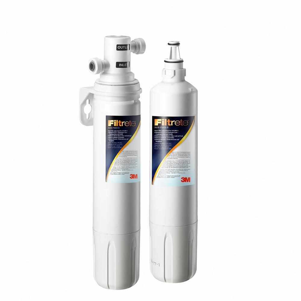 【3M】S003櫥下型可生飲淨水器1年份超值組(共含2支濾心+鵝頸龍頭+標準安裝)