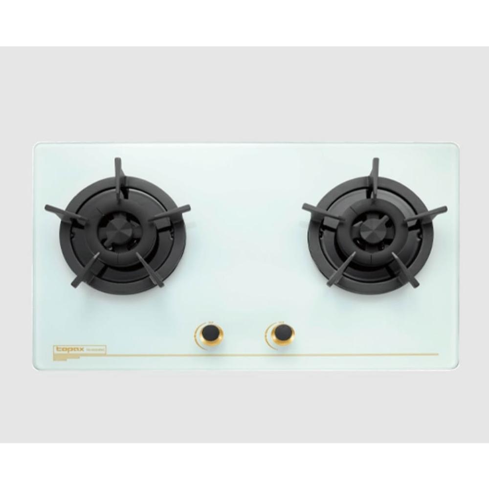 【莊頭北】保潔二口玻璃檯面爐 TG-8503BGW 白色玻璃 專利潑水銅齒蓋 薄型33%銅鋁爐頭 火力穩