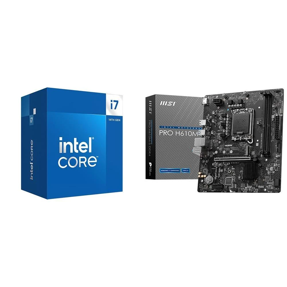 【Intel 英特爾】〈自MO價〉i7-14700+微星 PRO H610M-S D4 M-ATX主機板
