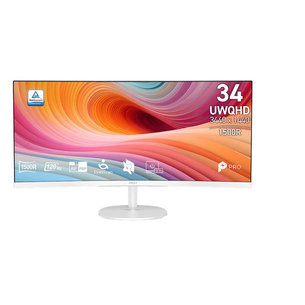 【MSI 微星】MSI 微星 PRO MP341CQW E12 曲面電腦螢幕 34吋 120Hz 1ms 2k 內建喇叭 電腦螢幕 白色
