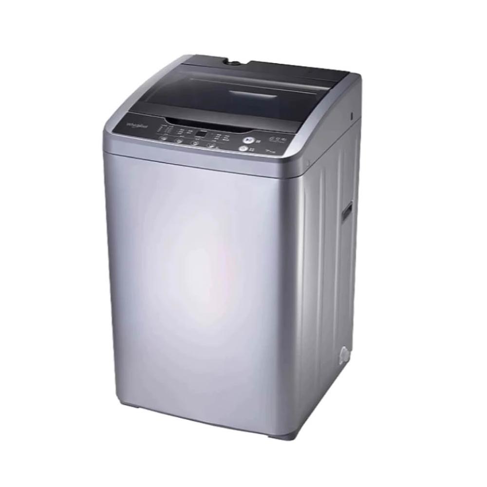 Whirlpool惠而浦 WM07GN 波輪式洗衣機，7公斤大容量設計完美適閤中小型家庭日常洗衣需求。搭載變頻馬達，高效節省電力並大幅降低噪音，提供快速洗、標準洗及輕柔洗等多種洗滌模式。智慧控制面板操作簡單便捷，優質不鏽鋼內筒耐用防鏽。結合6th Sense智慧感應技術，自動調整水量與洗滌時間，確保衣物徹底清潔無憂。時尚簡約外觀，節能環保，理想的惠而浦變頻洗衣機選擇，提升您的生活品質。
