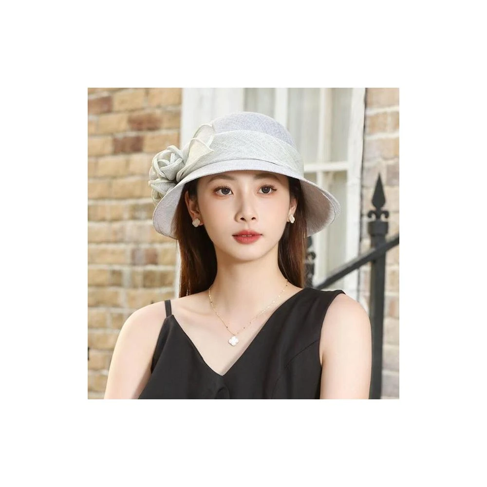 新品  含發票 跨境亞馬遜2026新款夏天麻紗草帽子女法式復古優雅遮陽帽出遊度假