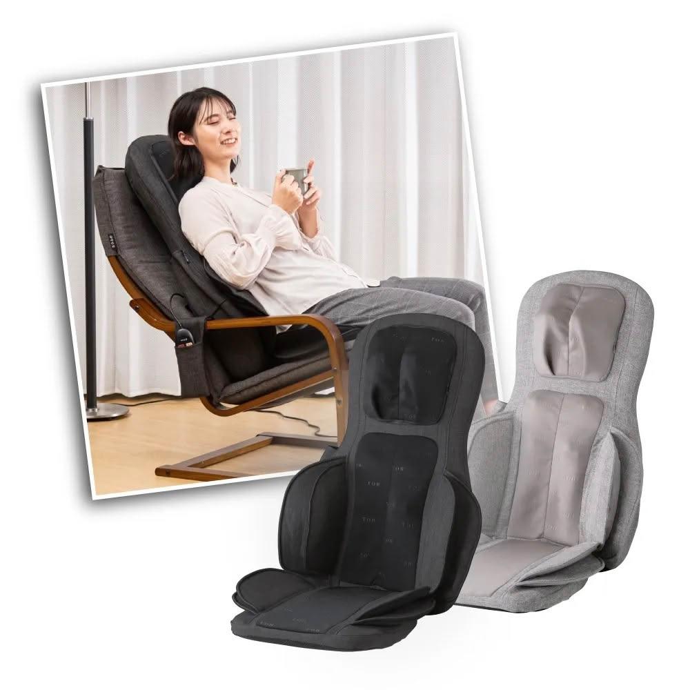  【TOR AX-HPT221】多功能按摩椅墊，專為忙碌生活設計，提供頸部、肩部、小腿、大腿、腰部、背部全方位指壓式按摩，舒緩肌肉疲勞。內建溫熱功能，促進血液迴圈，提升按摩效果。尺寸W540×L540xH820mm，輕巧10.5kg，適合沙發或椅子使用。配備有線遙控器，操作簡單便捷。插電式電源，消耗功率80W（加熱器15W），產地中國，BSMI許可R53670，全機1年保固。無論在家辦公或休憩，都能享受專業級溫熱頸肩腰背腿部按摩，快速舒壓放鬆！ 