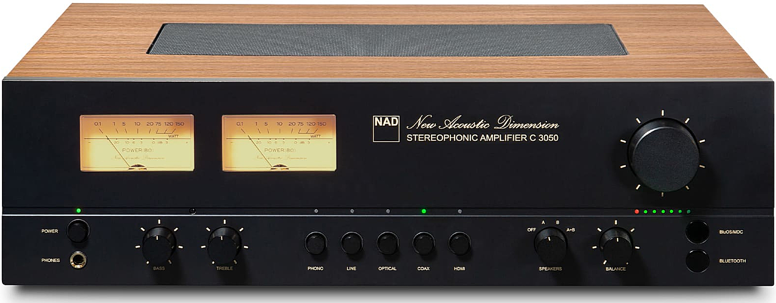 NAD C3050 是高品質立體聲擴大機，支援2.1聲道播放，提供黑色系設計，尺寸435W x 110H x 355D mm，重量10kg。內建WiFi、藍芽Bluetooth及AirPlay功能，適閤家庭娛樂系統。電源供應110~220V，保固1年，NCC認證CCAH23LPA030T6，BSMI許可R35819。無4K畫質升級支援，產地中國，完美整合無線音樂串流與高保真音質。