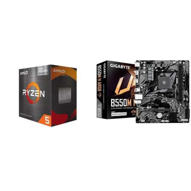 【AMD 超微】〈自MO價〉R5 5600GT+技嘉 B550M H ARGB D4 MATX主機板