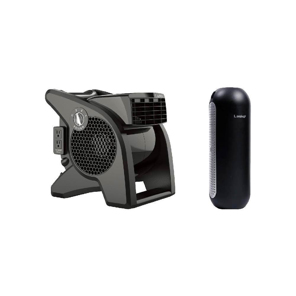 【Lasko】U15617TW+ HF-101 黑武士渦輪循環風扇+第三代車用空氣清淨機