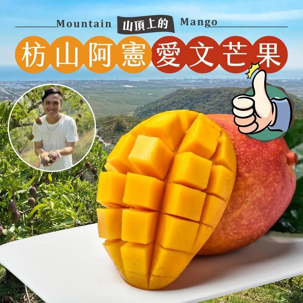 【初品果】預購 屏東青農楊忠憲-枋山阿憲愛文芒果禮盒 5斤/10斤_山頂上的愛文芒果