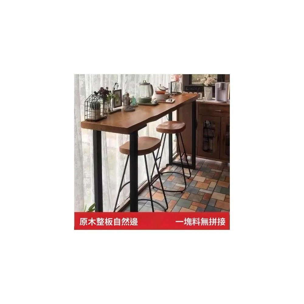 熱銷💟實木吧檯桌 吧臺桌 窄長桌 長條桌 高腳桌 長桌 陽臺靠窗桌椅 早餐店桌椅組閤 奶茶店咖啡廳桌椅