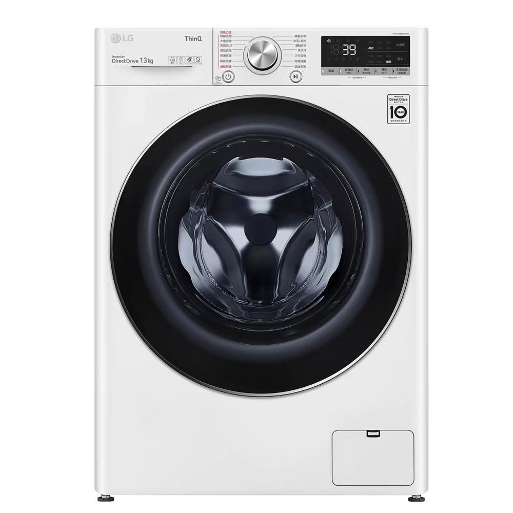 LG樂金 WD-S13VBW 滾筒洗衣機採用先進變頻馬達，提供13kg大容量洗衣空間，適合大家庭使用。不鏽鋼內槽耐用防鏽，尺寸600 x 850 x 615 mm，產地中國，顏色白色系。全機1年保固，馬達享10年保固，含基本安裝服務，BSMI認證CI3A006062G717。高效節能，輕鬆應對衣物清潔需求，是現代家庭的最佳選擇。