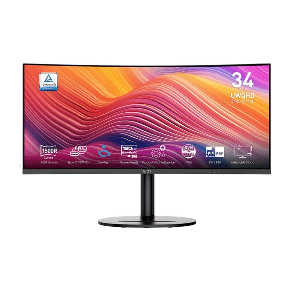 【MSI 微星】MD342CQP 曲面美型螢幕 34型/2K/VA/120Hz/內建喇叭/Type-C