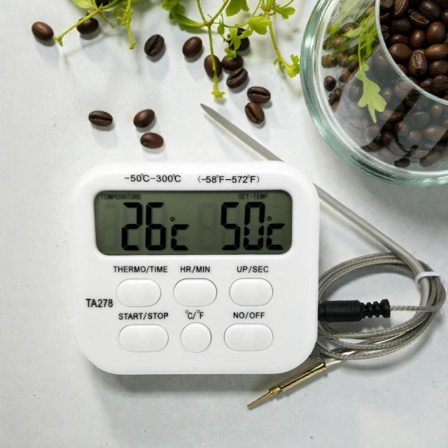 警報式電子溫度計｜食品溫度計・溫度警報＋計時器・探針測溫