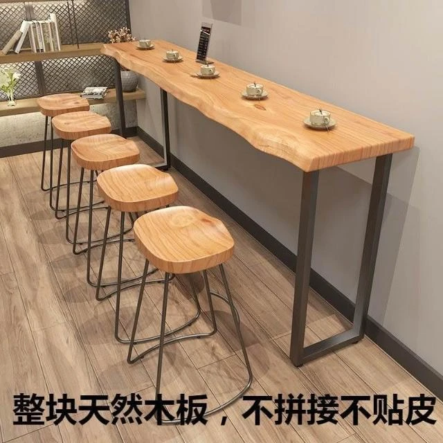 【免運+客製化】新西蘭松木吧台桌｜實木高腳桌｜長桌/餐桌/辦公桌｜自然邊桌板｜簡約北歐風｜桌椅組合