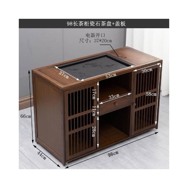 🔥免運移動茶櫃傢用茶桌新中式客廳小茶臺實木泡茶幾茶車燒水壺一體套餐