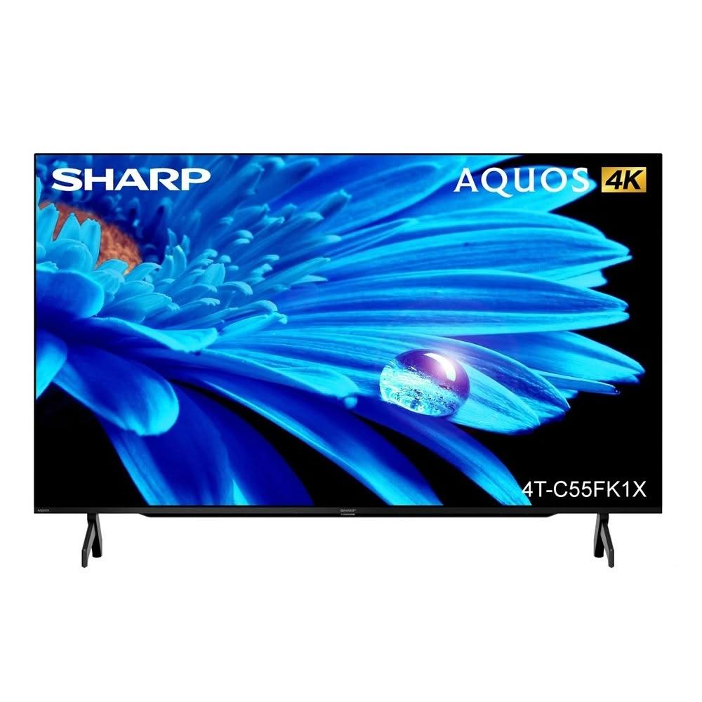 SHARP夏普 4T-C55FK1X SHARP 夏普 4T-C55FK1X 55吋 4K 電視,搭載 3840 x 2160 高解析度面板,提供細膩畫質與 16:9 螢幕比例。支援聯網功能及環繞音效,適閤家庭娛樂。具備 4 組 HDMI 高畫質端子及 2 組 USB 插槽,110V 電源需求,60Hz 倍頻,中文選單。3 年保固(需註冊),產地馬來西亞,含桌上型基本安裝服務。無視訊盒、麥克風、SPDIF、耳機、色差、AV、VGA 端子。BSMI 許可 R3B801。