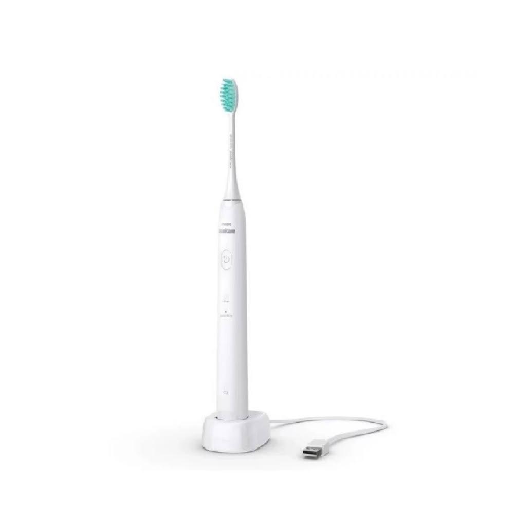 PHILIPS飛利浦 HX2421 飛利浦 PHILIPS HX2421 電動牙刷,採用聲波技術提供溫和清潔與敏感模式,適合日常口腔護理。包含2100系列握把、1個溫和清潔刷頭及USB充電器,鋰離子電池支援110-220V電壓,尺寸24x18x7cm,中國製造,2年保固。高效潔牙,保護牙齦健康,是個人衛生用品的理想選擇。