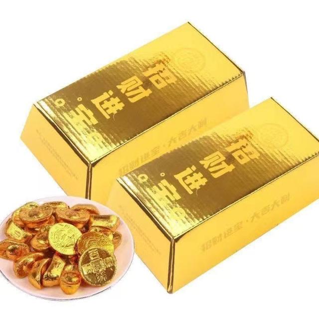 淳淳甄選【徐福記】雀巢奇歐比金磚禮盒360g金幣元寶型巧克力小吃休閒小零食
