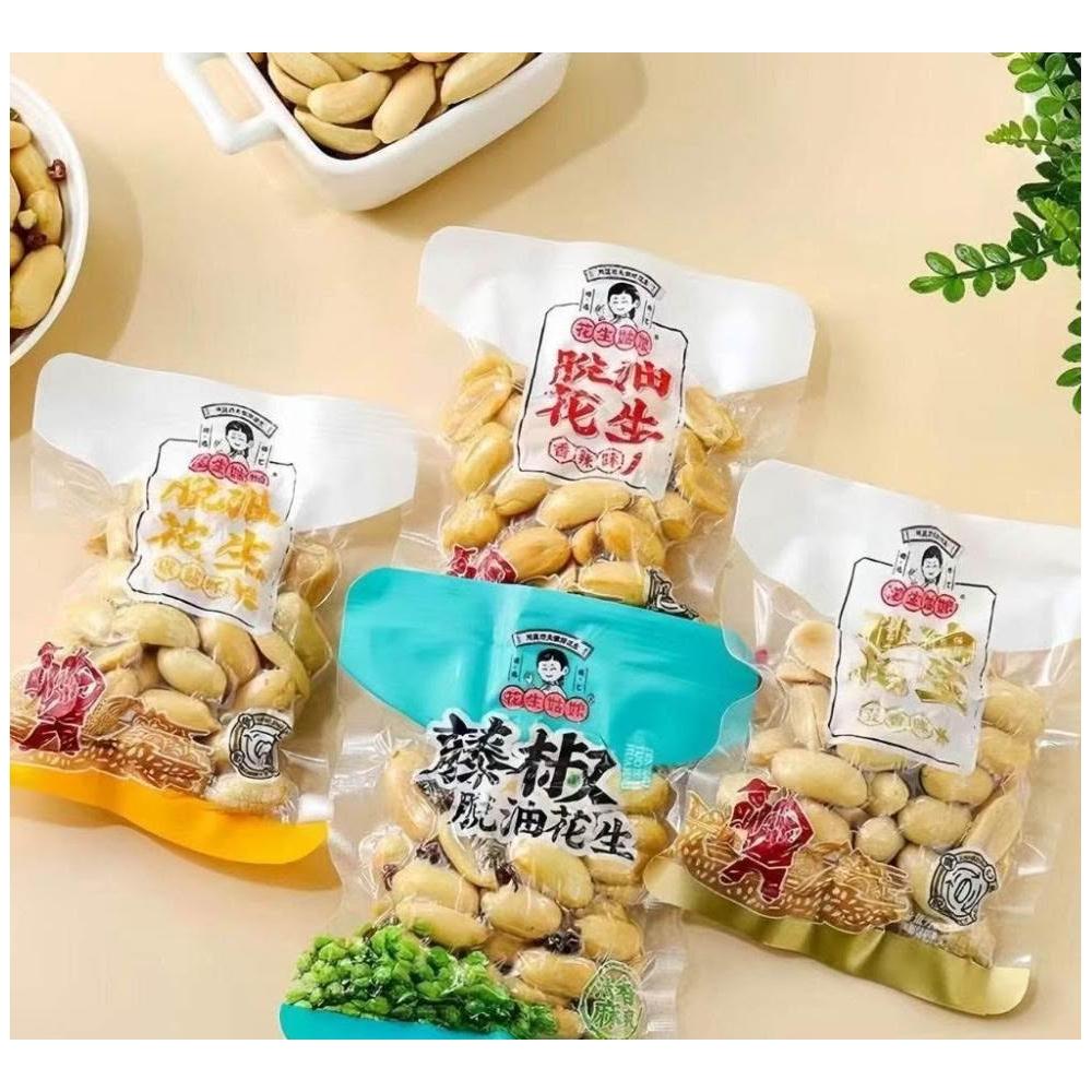 花生姑娘 脫油花生仁 五香 香辣花生 卽食下酒菜 椒鹽花生仁 休閒零嘴 無殼花生米 熟味花生網紅休閑零食