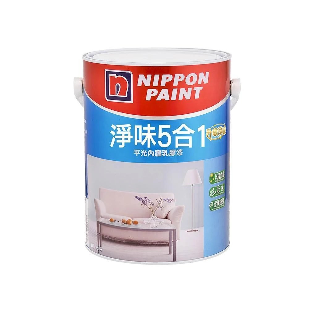 【立邦】★5公升裝★立邦淨味5合1平光內牆乳膠漆↙️電腦調色↗️丨乳膠漆丨低味丨抗汙丨平光丨調色漆丨油漆D
