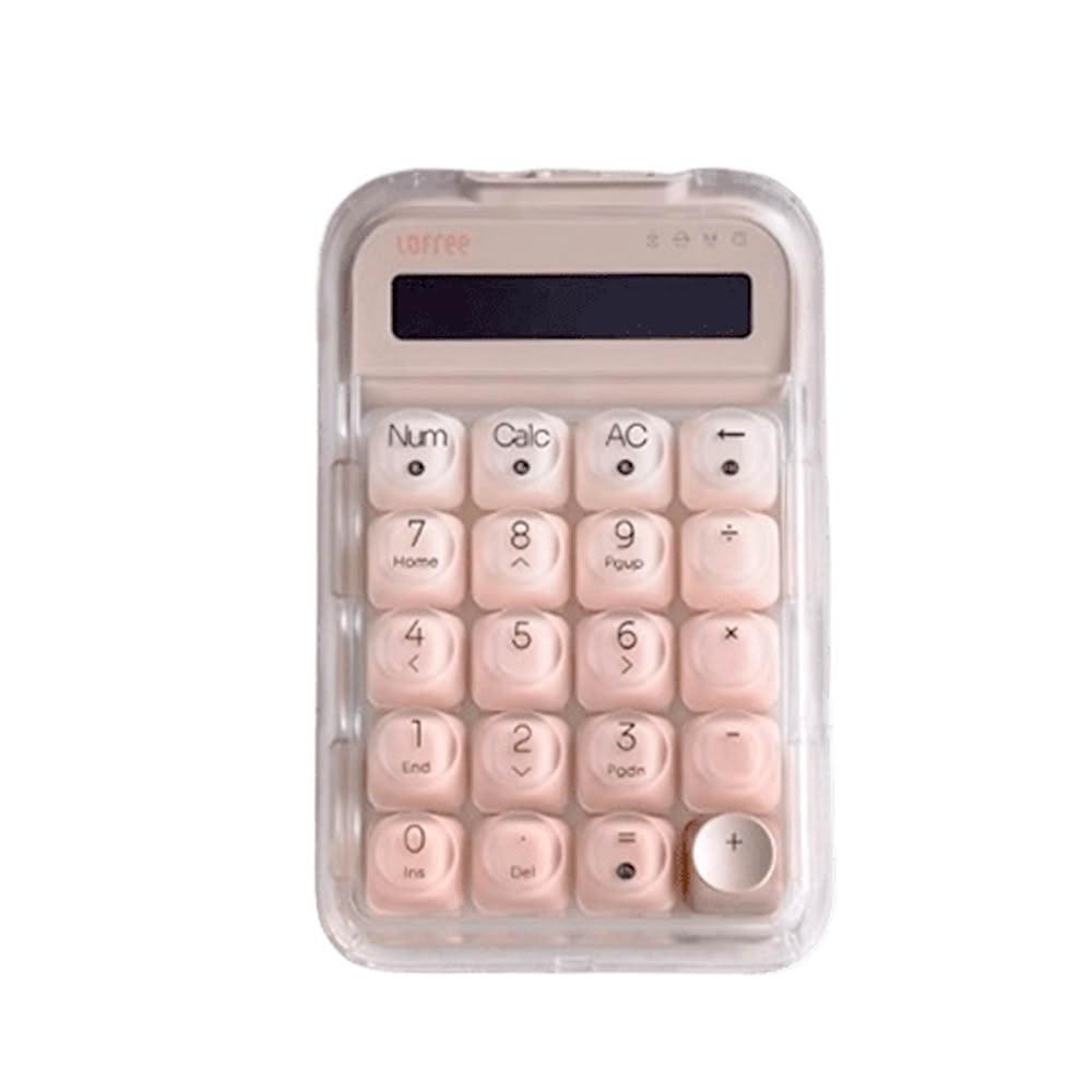 機械式計算機 Lofree粉色鍵帽計算機，數字鍵盤計算器二合一，暖色背光，GASKET結構