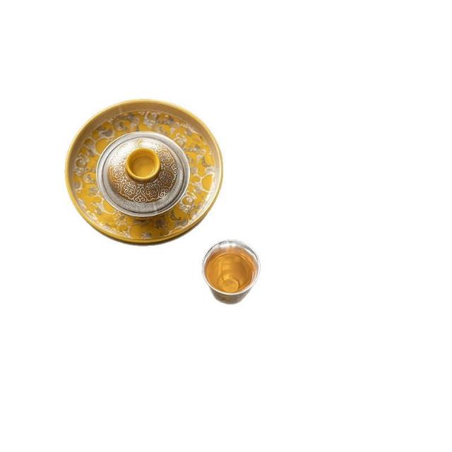 故宮文化高端茶具高品質故宮敦煌文創鄭文強龍騰四海鎏銀茶壺蓋碗功夫茶