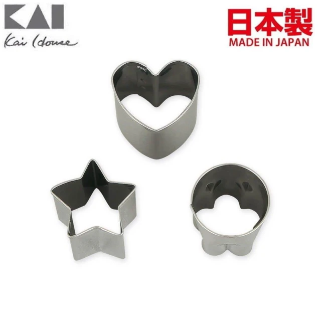 【KAI 貝印】asdfkitty*日本製 貝印 不鏽鋼模型3入 花朵.愛心.星星-做餅乾.壓起司.蔬菜壓模-日本正版商品