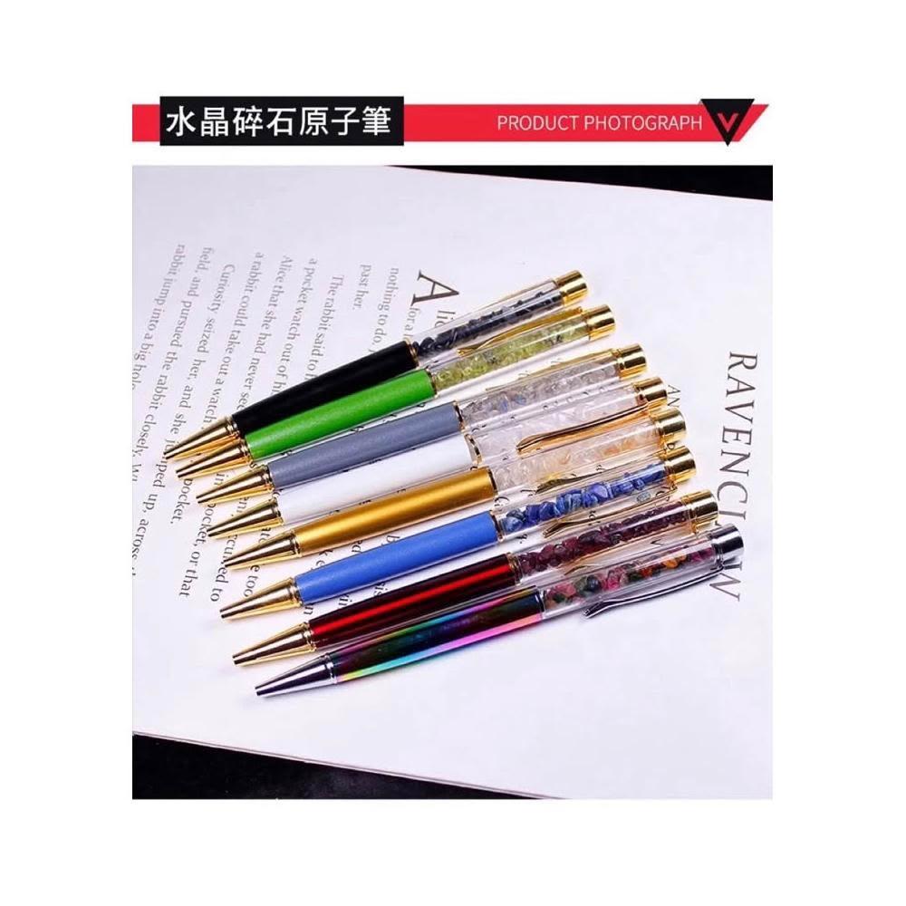 幸福銀行筆記用品 開運堂】天然水晶筆原子筆旋轉黑筆日常禮物辦公廣告禮品文具用品招財必