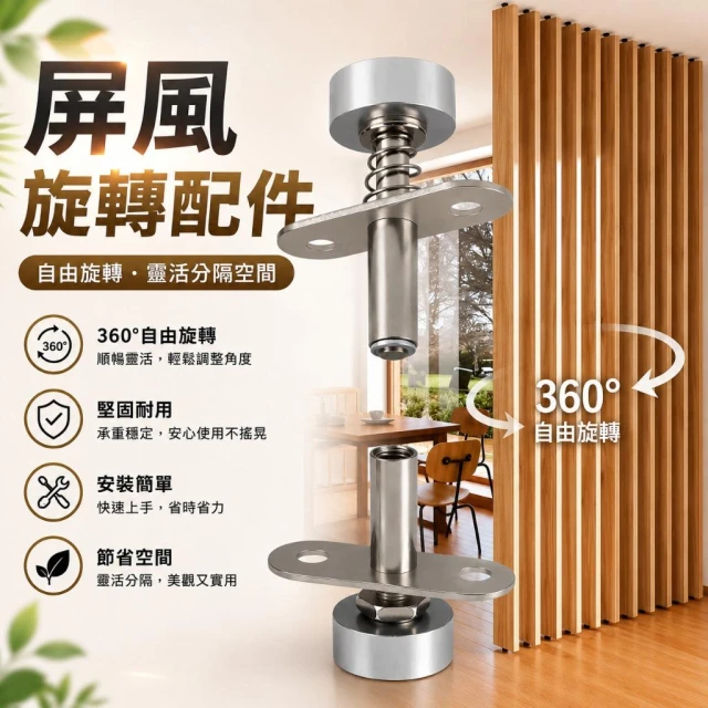 CBX-BBGF 360度旋轉格柵屏風五金 天地轉軸隔斷背景牆隔板中軸自由旋轉配件 屏風五金 旋轉五金 隔板五金