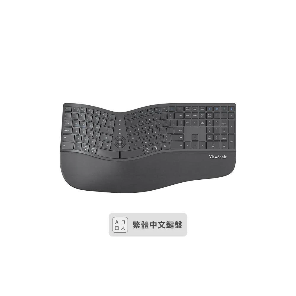 【ViewSonic 優派】KW980 人體工學藍牙無線薄膜鍵盤｜自然姿勢 舒適輕鬆｜WitsPer智選家