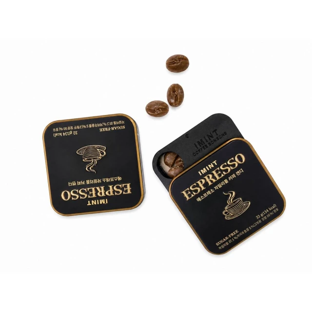 【BBHONEY】韓國I'MINT ESPRESSO 義式濃縮木醣醇薄荷咖啡糖 鐵盒裝 1入