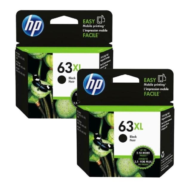 HP 惠普】超值2入組☆NO.63XL/F6U64A原廠高容量黑色墨水匣(適用DJ1110