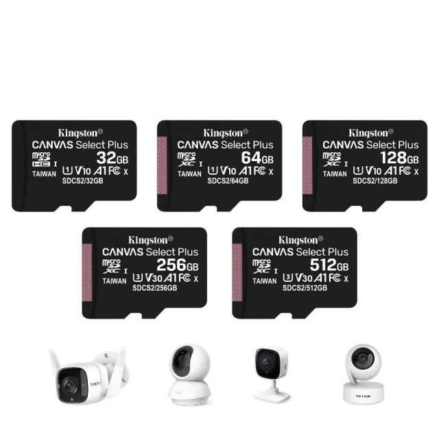 【Kingston 金士頓】適用TP-Link Tapo攝影機 C210｜C211｜C220 SD通用記憶卡 32G 64G 128G U1 C10