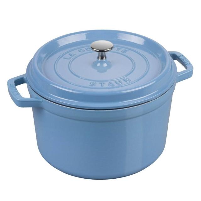 法國Staub La Cocotte 24cm 鑄鐵鍋加深鍋琺瑯鍋圓形湯鍋燉鍋多色任選