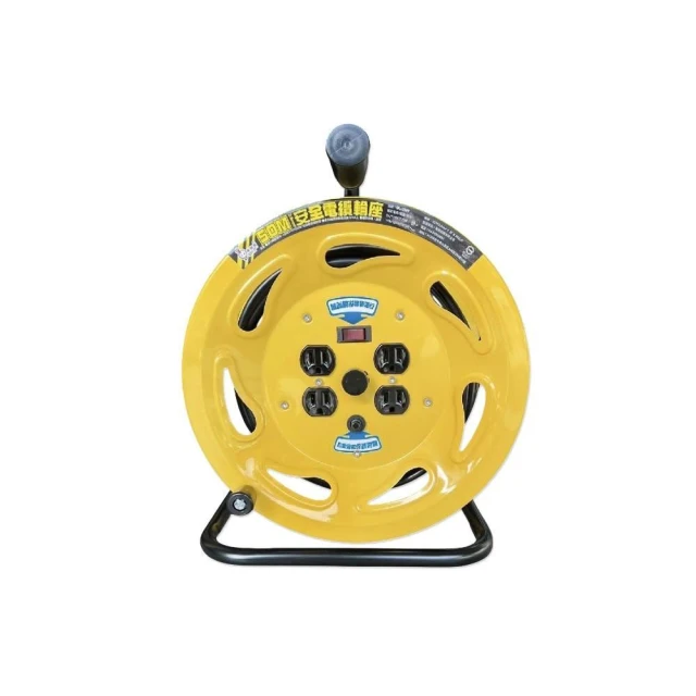 【spirit 電精靈】3蕊2.0mm動力電纜輪座延長線DL-3100Y(30米)/DL-3150Y(45米)塑膠軸心 中崙五金