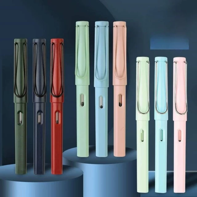 憶香許快樂購 衛莊 多彩鋼筆 學生鋼筆 筆頭0.5mm 內附吸墨器 正姿 書寫 練字 墨水、墨囊兩用鋼筆